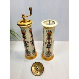 Vintage Lenox Lido Salt Shaker & Pepper Mill Set (Hairline)